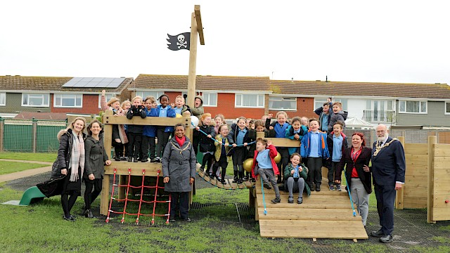 Moorings Way infant school, Portsmouth, open new play area