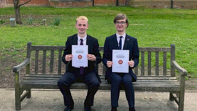 Holcombe Grammar School students receive UK Chemistry Olympiad Awards.